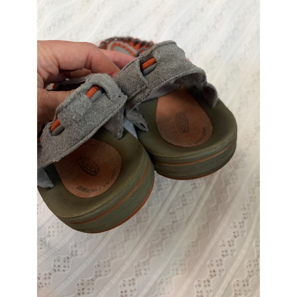 KEEN UNEEK Gray Orange Cord Sandals Shoes Men's 9.5 Women's 11 Hiking - Picture 5 of 8